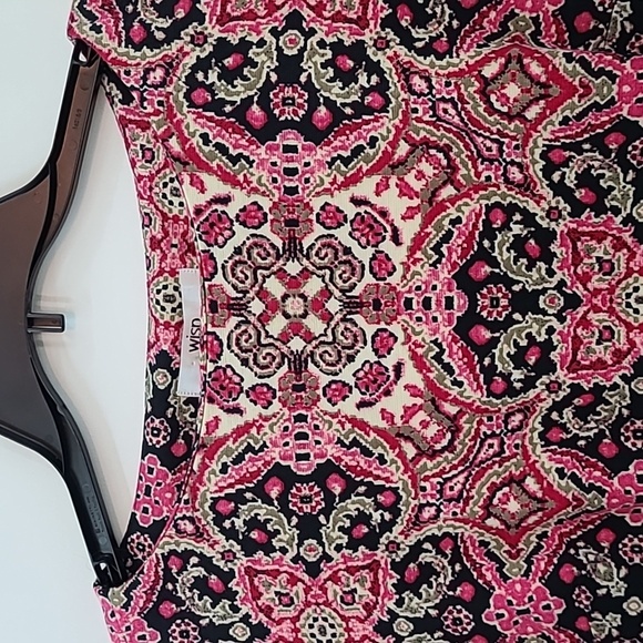 WISP Women's Orange/Cream/Black Sheath Polyester/Spandex Dress -‎ Size 14 - Picture 2 of 7